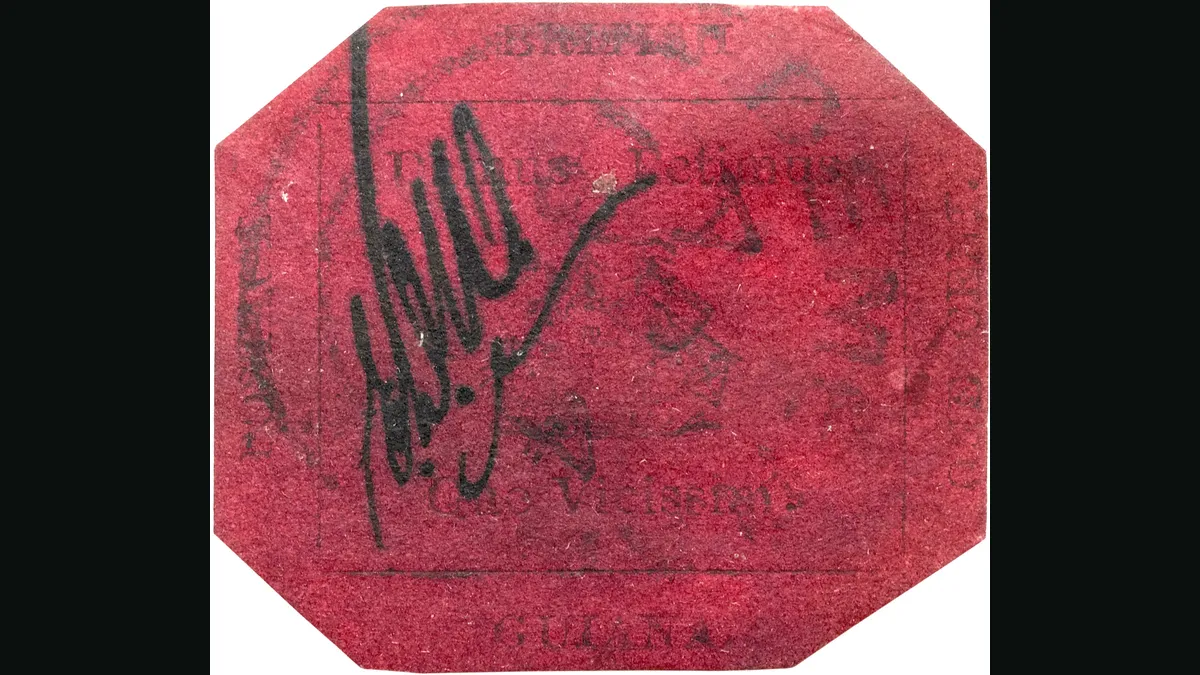 The British Guiana 1c magenta stamp