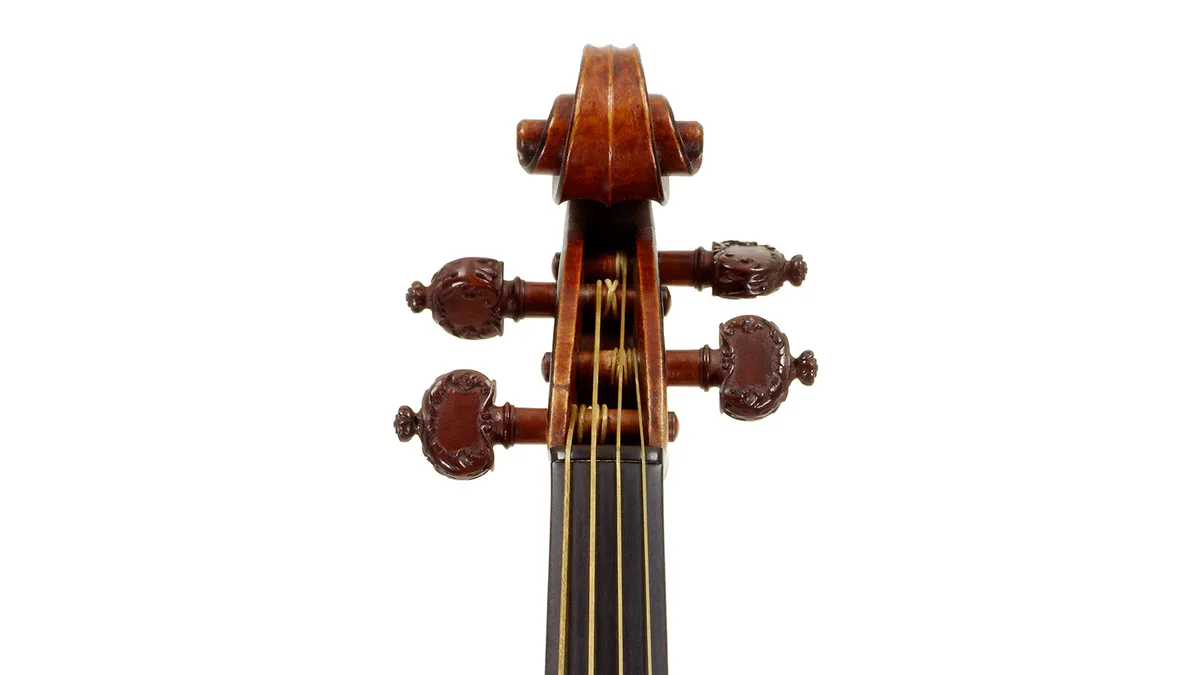 The top plate of the 1721 Lady Blunt Stradivari violin